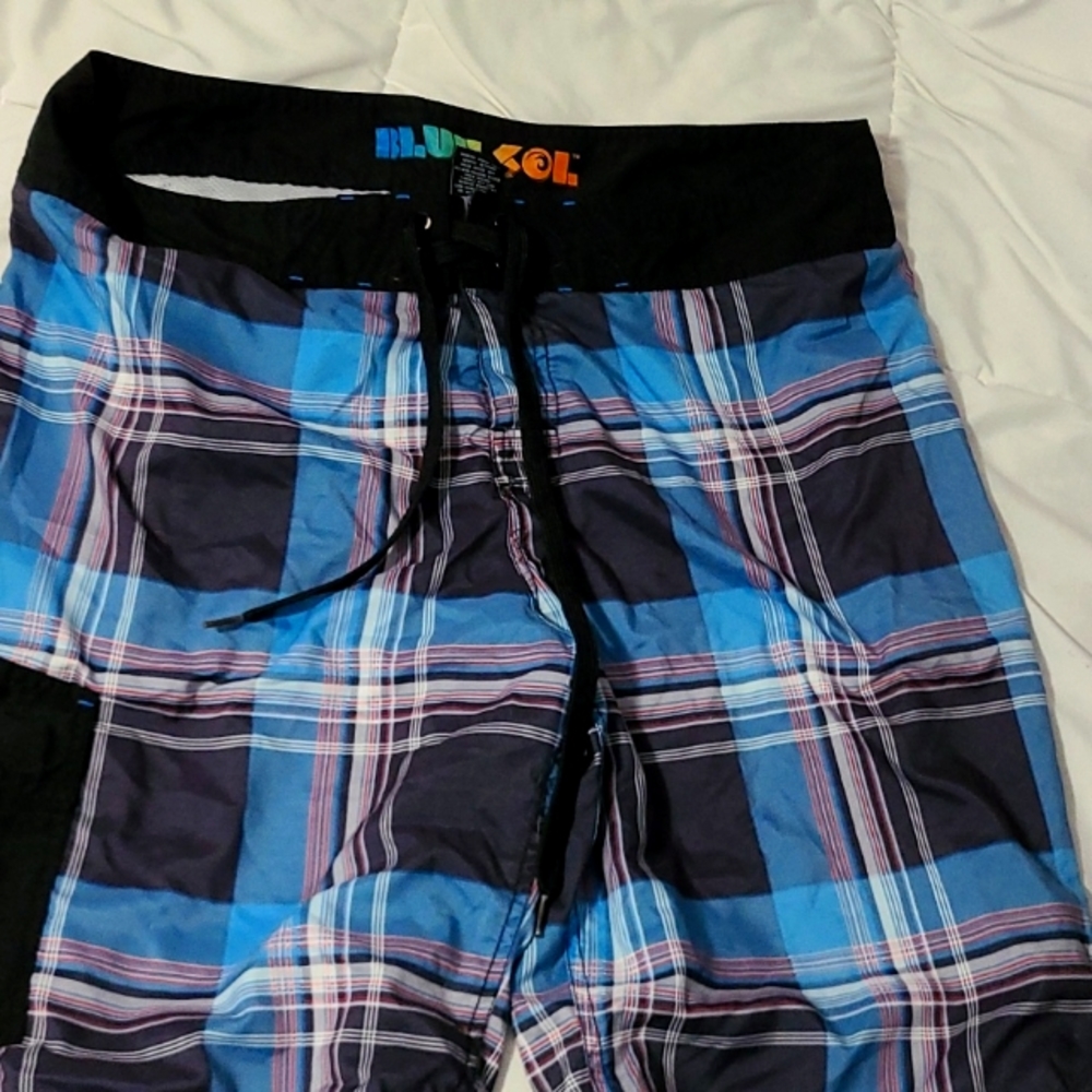 Blue sol swim trunks men's size 38